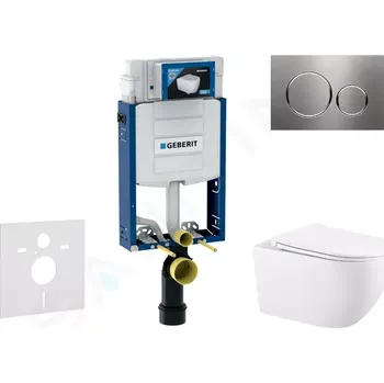 Geberit Kombifix Set předstěnové instalace, klozetu Gaia a sedátka softclose, tlačítko Sigma20, nerez, SANI15CA6102
