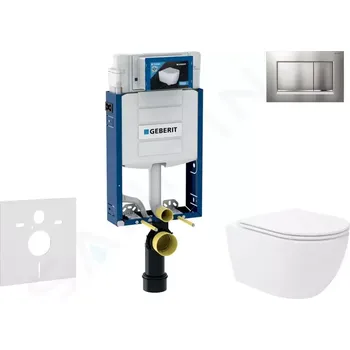 Geberit Kombifix Set předstěnové instalace, klozetu Oudee Vortex a sedátka softclose, tlačítko Sigma30, lakovaný chrom mat/chrom, SANI15CA1136