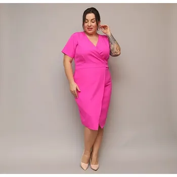 Dámské šaty Růžové obálkové šaty Moon, odstíny růžové XXL (44) i392_24036-48