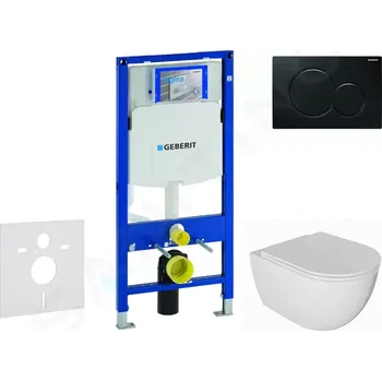 Geberit Duofix Set předstěnové instalace, klozetu Oudee a sedátka softclose, tlačítko Sigma01, černá, SANI11CA5133