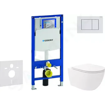 Geberit Duofix Set předstěnové instalace, klozetu Oudee Vortex a sedátka softclose, tlačítko Sigma30, bílá/bílá mat, SANI11CA3189