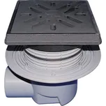 HL Velkokapacitní podlahová vpust DN110, ležatý odtok s izolační přírubou, ZU - standard