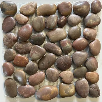 Obklad KINGSTAR Kamenná mozaika hnědočervená - oblázek velký PT04