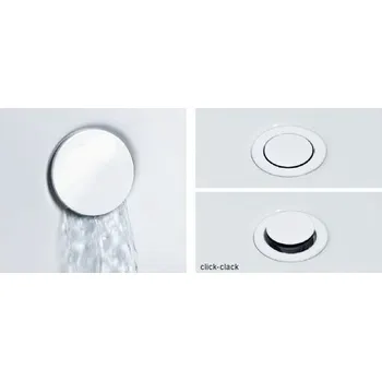 Vodovodní baterie Kaldewei napouštění vany, s integrovaným přepadem, ClickClack, bílá