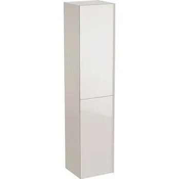 Koupelnový nábytek Geberit Acanto vysoká skříňka s dvojími dvířky 38x36x173 cm, lakovaný matný/pískově šedý, sklo lesklé/pískově šedé