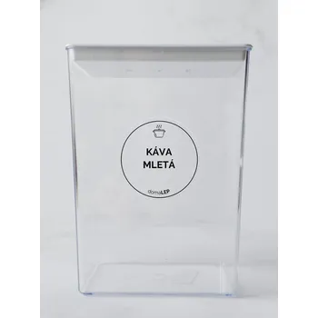 Samolepící etiketa KÁVA – průhledná samolepka na dózu, tučné písmo, 5 cm | DomaLEP