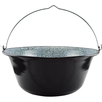 Kempingové nádobí Perfect Home Smaltovaný kotlík na guláš 30 L, černý