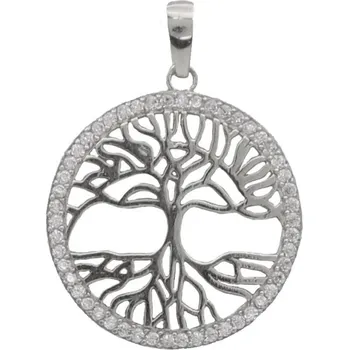 Přívěsek Zlatý přívěsek z bílého zlata se zirkony strom života 2695ZEMW (585/1000) 1.85 g
