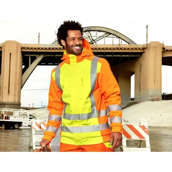 Výstražné zimní softshellová bunda EN 20471 e.s.motion 2020 velikost M výstražná žlutá/výstražná oranžová Strauss Pracovní oblečení