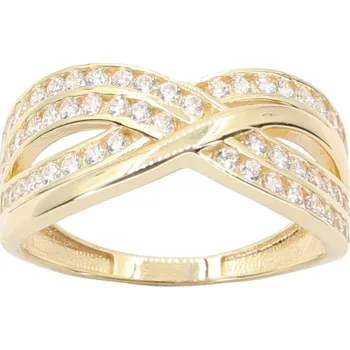 Prsten Zlatý prsten se zirkony RRCH151, vel. 56, 3 g (585/1000)