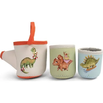 Hračka pro nejmenší FILIBABBA Neoprene Bath Toys Dino Activity Cups hračka do vody 6m+ 3 ks