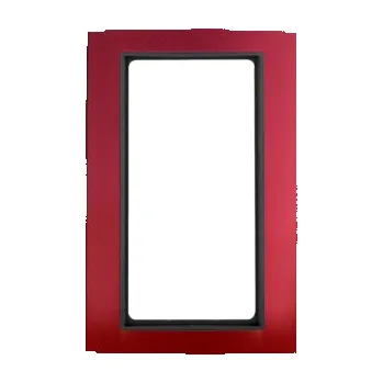 Elektrická zásuvka Rámeček s velkým výřezem, Berker B.3, Alu, červená/antracit