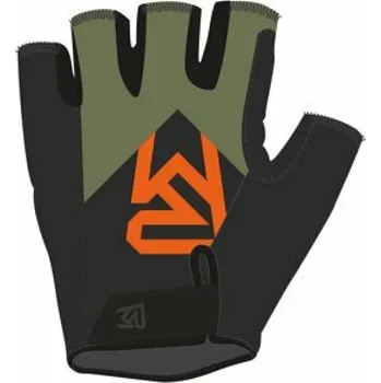 Chránič rukou Cyklistické rukavice ROCK MACHINE Race khaki-oranžová-černá Velikost: M