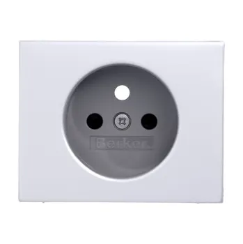 Elektrická zásuvka Centrální díl pro zásuvku se zemnícím kolíkem s ochrannou proti dotyku, Berker K.1/K.5 Barva: Alu elox
