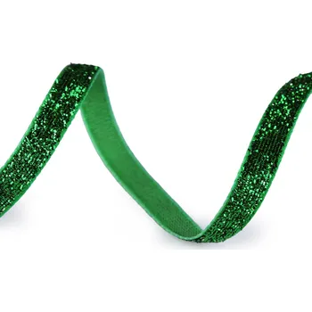 Stuha Sametová lurexová stuha šíře 6 mm Varianta: 8 zelená, Balení: 3 m