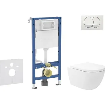 Geberit Duofix - Set předstěnové instalace, klozetu Oudee Vortex a sedátka softclose, tlačítko Delta, bílá SANI11CA3180B
