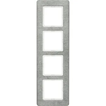 Elektrická zásuvka Rámeček Berker Q.7, kartáčová nerez ocel Orientace: Svislý, Rozměry: 4-násobný