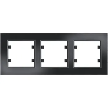 vypínač Hager Rámeček, Lumina passion, černé sklo Orientace: Vodorovný, Rozměry: 3-násobný