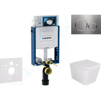 Geberit Kombifix Set předstěnové instalace, klozetu Arkas I a sedátka softclose, tlačítko Sigma20, nerez, SANI15CA6104