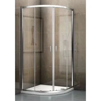 Vanová zástěna Riho Hamar 2.0 Čtvrtkruhový sprchový kout 90x90x200 cm, R550, chrom, Riho-Shield, čiré sklo