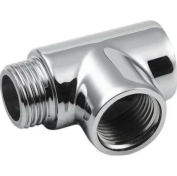 Radiátor Isan T-kus pro topné tyče s termostatem, G 1x2", chrom