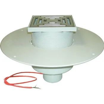 kanalizace HL Střešní vtok DN160 svislý s PVC pevnou izolační přírubou, s elektrickým ohřevem