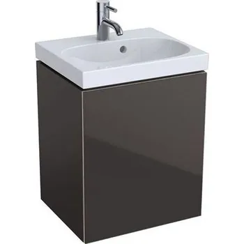 Koupelnový nábytek Geberit Acanto skříňka pod umyvadlo s dvířky 44,5x37,5x53,5 cm, lakovaný matný/lávový, sklo lesklé/lávové