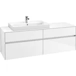 Villeroy & Boch Collaro skříňka pod umyvadlo, 160x50x54,8 cm, otvor vlevo, 4x zásuvka, Glossy White