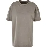 Build Your Brand Dámské pevné oversize triko se sepraným efektem 220 g/m Barva: Šedá, Velikost: XS BY270