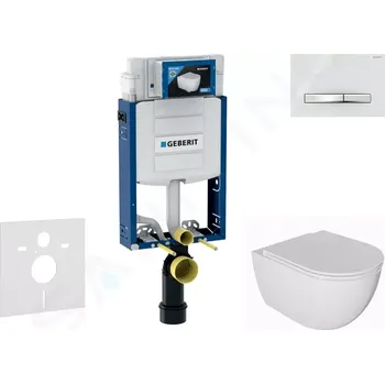 Geberit Kombifix Set předstěnové instalace, klozetu Oudee a sedátka softclose, tlačítko Sigma50, chrom/alpská bílá, SANI15CA3123