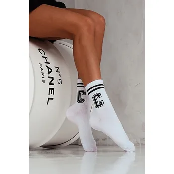 Dámské ponožky Dámské bavlněné ponožky Milena s písmenem a pruhy, Béžová 37-41 i384_11507745