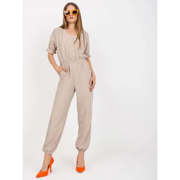 Dámský overall Dámský tmavě lila overal s kapsami a volánky FPrice, L i523_2016103241873