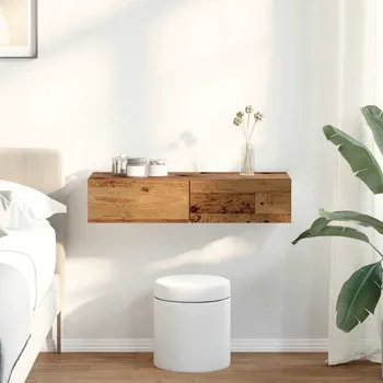 police vidaXL Nástěnná police se zásuvkami 80x33x17 cm kompozit [859985] Barva: Staré dřevo