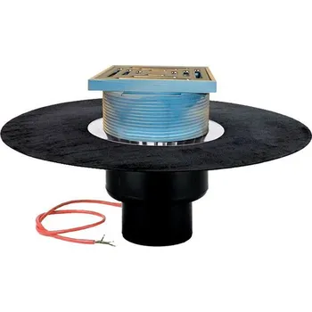 kanalizace HL Střešní vtok DN125 svislý s asfaltovou manžetou, s elektrickým ohřevem (10-30W, 230V)