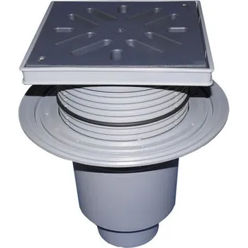 Kanalizační potrubí HL Velkokapacitní dvorní vtok DN160, svislý odtok s izolační přírubou, ZU - suchá klapka