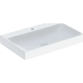 Umyvadlo Geberit ONE umyvadlo 75x48 cm, otvor pro baterii uprostřed, bez přepadu, KeraTect, bílá