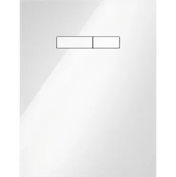 Splachovací tlačítko Tece TECElux horní skleněná deska s ovládacím tlačítkem, pro 2 množství splachování, sklo bílé/bílá