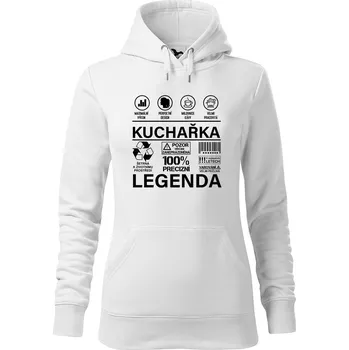 Dámská mikina DOBRÝ TRIKO Dámská mikina s potiskem Kuchařka legenda Velikost dámské mikiny: XS, Barva: Bílá