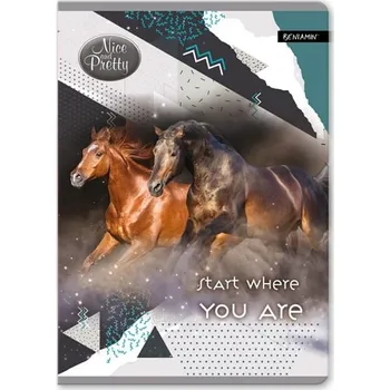 Sešit BENIAMIN ŠKOLNÍ SEŠIT A5 KONĚ NICE AND PRETTY 60 listů, čtverečkovaný