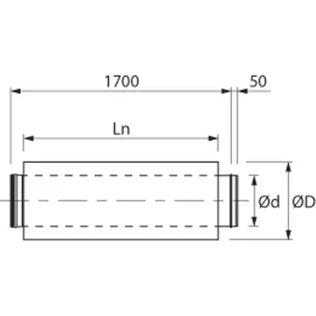 Kouřovod Absorbční tlumič hluku spalin Almeva 1,75 m, ASD / 250