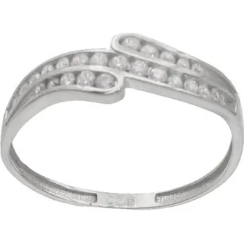 Prsten Zlatý prsten z bílého zlata se zirkony RMRCR028W, vel. 59, 1.5 g (585/1000)