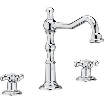 Roca Carmen umyvadlová kohoutková baterie, 3 otvorová montáž, s výpustí click-clack, chrom