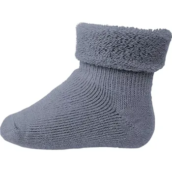 mpDenmark dětské teplé ohrnovací merino ponožky Modrá 19-21 (9-10 cm)