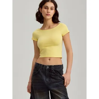 Dámské tričko Zkrácené tričko - L - House - žlutá - 095FW-11X