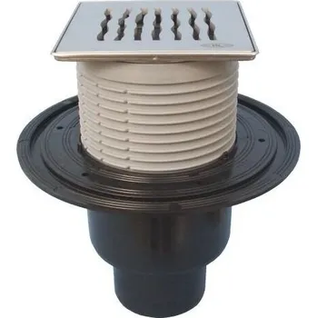 HL Podlahová vpust DN50/75/110 se svislým odtokem s pevnou izolační přírubou