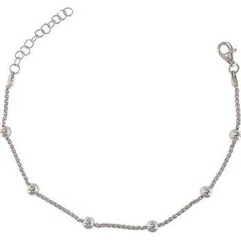 Náramek Stříbrný náramek spiga s kuličkami délka náramku 17+3cm
