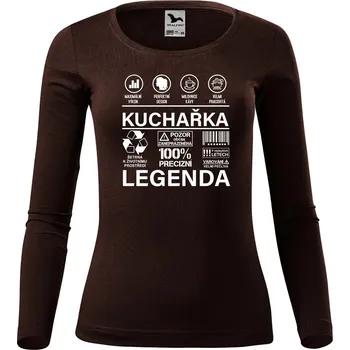 Dámské oblečení DOBRÝ TRIKO Dámské bavlněné triko Kuchařka legenda Velikost: M, Barva: Khaki