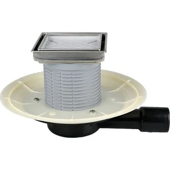 HL Balkonový a terasový vtok DN40/50 s ležatým odtokem, s pevnou izolační přírubou, bez ZU