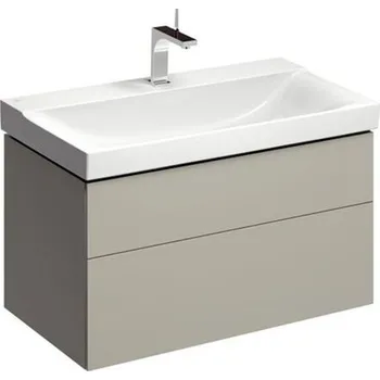 Koupelnový nábytek Geberit Xeno² skříňka pod umyvadlo, se dvěma zásuvkami 88x46,2x53 cm, lak matný, greige
