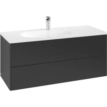 Koupelnový nábytek Villeroy & Boch Antao skříňka pod umyvadlo 118,8x50,4 cm, 2x zásuvka, Black Matt Lacquer